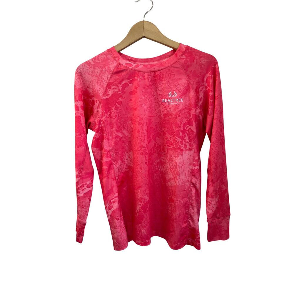 Realtree Fishing Pink Camo Long Sleeve Shirt Small Outdoors Performance Top